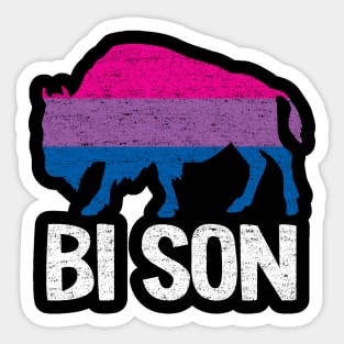 Bi Son LGBBT Flag Bisexual Bison Funny Bi Pride Sticker